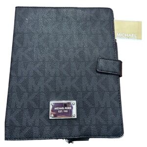 Michael Kors iPad Stand Case Black Signature PVC MK Logo 32F2SELL3B